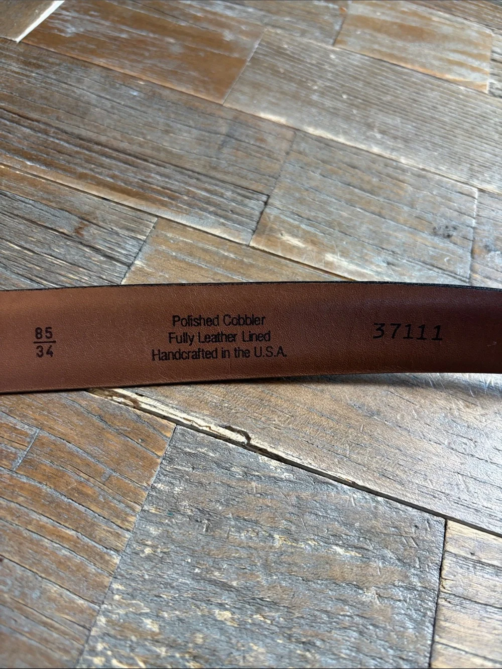 Allen Edmunds Polished Cobber Black Leather Belt